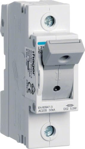 Hager sikringsafbryderenhed L71M pol 63A D0 1 (L71M)