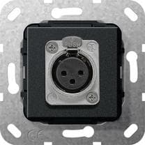 Gira 566710 XLR fatning D serie indsats, sort mat Sort