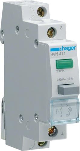 Hager SVN411. International beskyttelsesklasse (IP-kode): IP20. Bredde: 17,5 mm, Højde: 83 mm (SVN411)