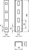 Miniatyrbillede 2 af 2: OBO-BETTERMANN 6018513 Unió Para Perfil U Inklusive Tornillos Cabez.Alomada