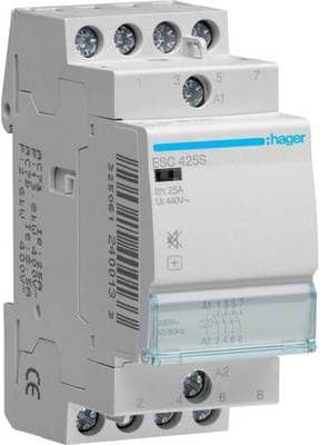 Hager ESC425S Kontaktør bagpotte, 25A, 4NA, 230V