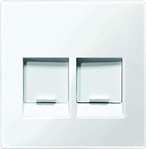 Merten MEG4562-0319 Centralplade. f. Modular Jack 2-vejs med støvbeskyttelse, polar hvid blank, Sys. M