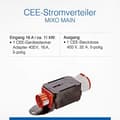 Miniatyrbillede 4 af 5: as - Schwabe MIXO MAIN strømfordeler - 5-polet 400 V, 16 A CEE stik til CEE stikkontakt 16 A - Robust strømfordeler velegnet til byggepladser - IP44 -