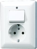 JUNG AS 5576 U WW. Sokkeltype: CEE 7/3. Farve på produkt: Hvid, Materiale: Termohærdet. Indgangsspænding: 250 V. Bredde: 80,5 mm, dybde: 105 mm (AS557