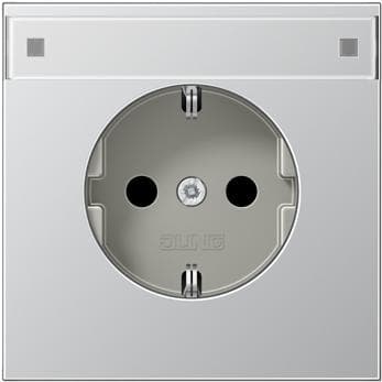 Jung AL 1520 NA tillbehör strömförsörjning Schuko-uttag 16 A 250 V med bokstäver 9 x 58 mm Serie LS aluminium