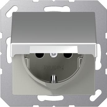 JUNG A 1520 BFKL AL. Fatningstype: Type F. Farve på produkt: Aluminium, Materiale: Termoplast. Indgangsspænding: 250 V, strøm (maks.): 16 A (A1520BFKL