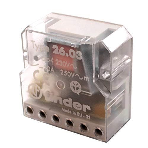 Finder 260382300000PAS impulsafbryder til installation i indbygningsboks, 230 VAC, 1 NO-kontakt / 1 NC-kontakt, 10 A