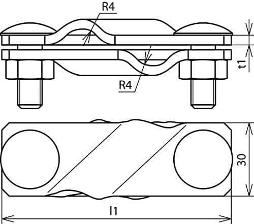 DEHN 308229 – Trepolig klämanslutning SV 7 – 10/30 mm StSt V4 A