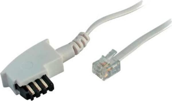 S/CONN maximal anslutning TAE-F-kontakt - Western St. 6/4 universal vit 15m (70015-W)