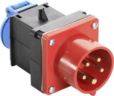 AS SCHWABE adapter 400V, 16A CEE stik + Schuko fatning (60495)