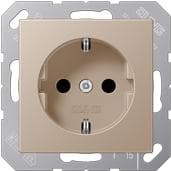 Jung 1520 KI CH Schuko fatning 16 A 250 V med kontaktbeskyttelse serie A champagne, 250 V