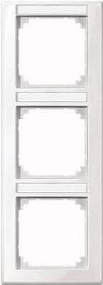 Merten 470325 M-SMART stel, tredobbelt med inskriptionsholder, lodret Montage, aktiv hvid blank