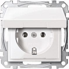 Merten MEG2311-0419. Sockeltyp: CEE 7/3, pluggtyper som stöds: CEE 7/4. Produktens färg: Vit, Material: Termoplast. Inspänning: 250 V, ström (max): 16