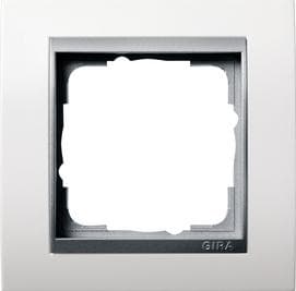 GIRA 0211806 Vægplade/afbryderdæksel aluminium - hvid (0211806)