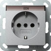 GIRA 045726 fatning CEE 7/3 aluminium (045726) Aluminium