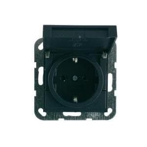 GIRA-pistorasia maadoituskoskettimella System 55, Standard 55, E2, Event, Event Clear, Event Opaque, Esprit, ClassiX Antrasiitti (045428) Antrasiitti