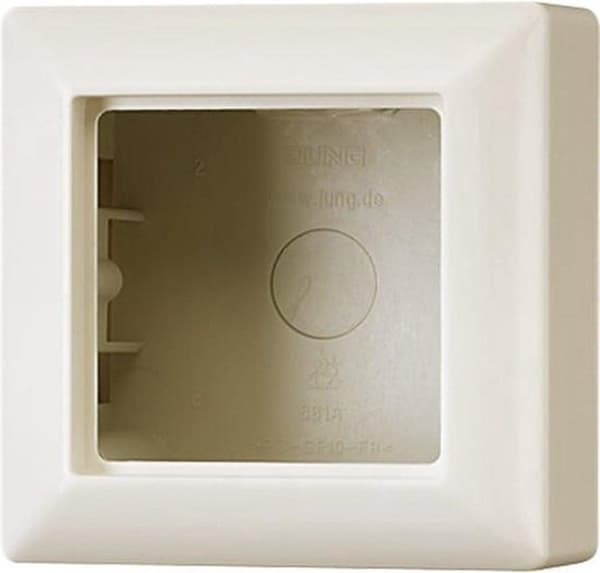 JUNG AS500 overflademonteret bk planmonteret kontakt plast, cremehvid, overflademonteret bk