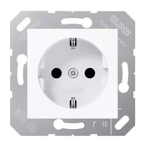 Jung SCHUKO stikkontakt 16A 250V med kontaktbeskyttelse CD 5120 BFKI W (CD5120BFKIWW)