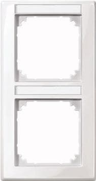 Merten 470219 M-SMART stel, 2x med etiketholder, lodret. Montage, polarhvid blank