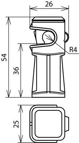 DEHN 204003 - Trykfodsgevind M6 36 mm plastgrå
