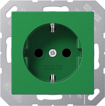Jung A 1520 BF GN Schuko pistorasia 16 A 250 V rikkoutumaton sarja A vihreä, 250 V