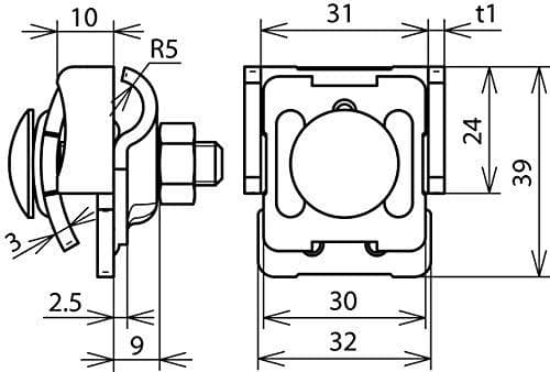 DEHN 365039 - Borna (Forbindelsesesel 0,7-8 mm StSt V2A
