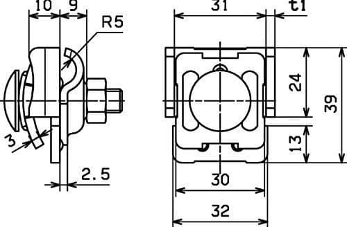 DEHN 365039 - Borna (Forbindelsesesel 0,7-8 mm StSt V2A