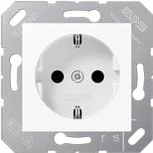 JUNG CD 5120 BF WW. Hylstyp: CEE 7/3. Produktens färg: Vit, Material: Termoplast. Inspänning: 250 V, ström (max): 16 A (CD5120BFWW)