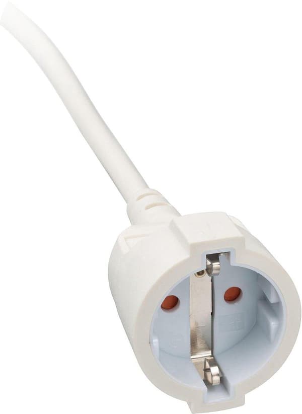 Brennenstuhl Jordet strømforsyning forlængerkabel med fladt stik - 3x 1,5mm / hvid - 2 meter