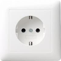 GIRA - Standard 55 - Schuko-uttag med solid platta *ren vit satin* (0440 27) Vit