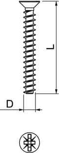 Miniatyrbillede 3 af 3: OBO Bettermann 2003271 Apparatskrue (Ø xl) 3,1 mm x 25 mm 50 stk.