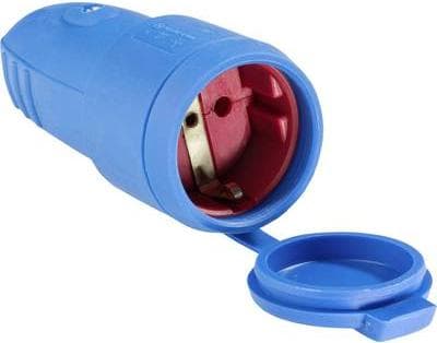 as - Schwabe gummikobling 230 V / 16 A uden kabel - Beskyttende kontaktkobling med dobbelt beskyttelseskontakt, IP 44 velegnet til udendørs brug - Fre