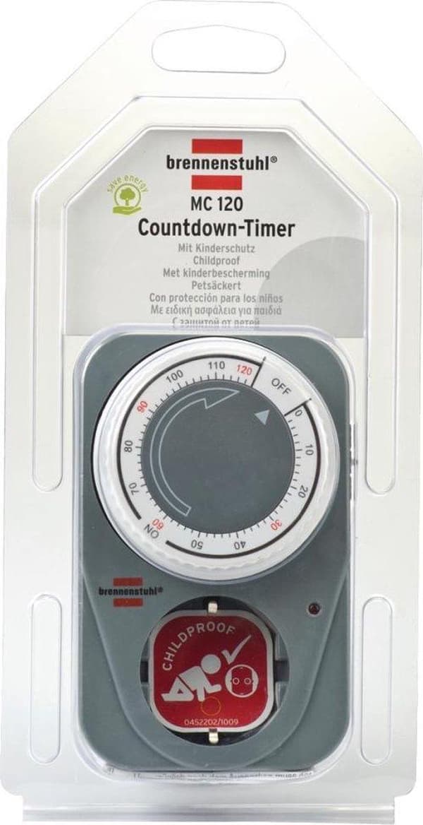 Brennenstuhl 1506590 Stikkontakt timer Analog Dagsprogram 120 min 3680 W IP20