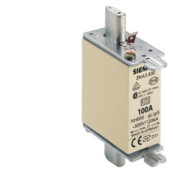 Siemens NH sikringsled 500 V størrelse 000 100 A (3NA3830)
