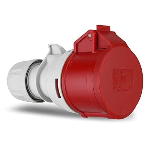 REV 0512560555 CEE-kobling, 5-benet (3Ph+N+PE) IP44, 400V 16A, rød