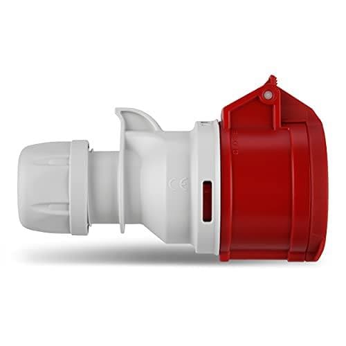 REV 0512560555 CEE-kobling, 5-benet (3Ph+N+PE) IP44, 400V 16A, rød