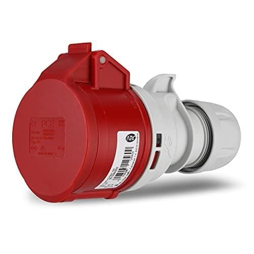 REV 0512560555 CEE-kobling, 5-benet (3Ph+N+PE) IP44, 400V 16A, rød