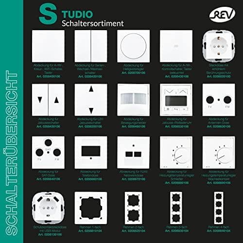 REV 0208640106 Studio, dæksel til antennestik (TV/SAT/RF), hvid