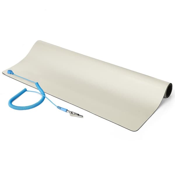 StarTech.com Antistatisk matta med jordkabel, 60 cm x 120 cm, ESD-matta för elektronik, antistatisk bordsmatta med löstagbar jordkabel, ANSI/ESD S 4.1
