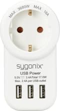 Miniatyrbild 2 av 4: Sygonix SY-4755856 Väggkontakt Med USB Vit