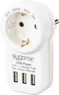 Miniatyrbild 1 av 4: Sygonix SY-4755856 Väggkontakt Med USB Vit