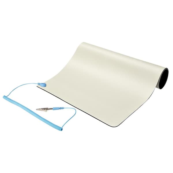 StarTech.com antistatisk måtte med jordingskabel, 30 cm x 46 cm, ESD måtte til elektronik, antistatisk bordmåtte med aftagelig jordledning, ANSI/ESD S