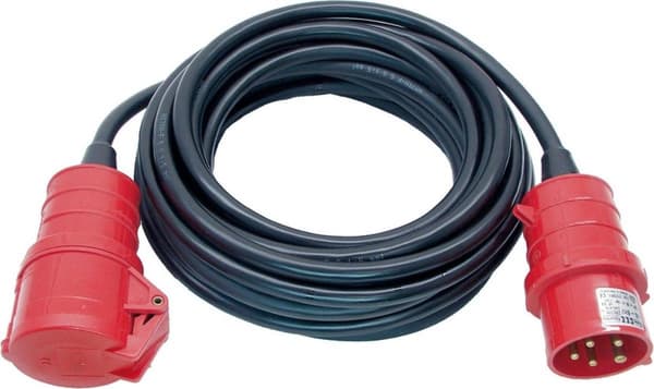 Brennenstuhl CEE förlängningskabel IP44 (25m kabel, H07RN-F 5G2.5, 5-polig med CEE-kontakt och koppling, för utomhusbruk IP44, tillverkad i Tyskland)