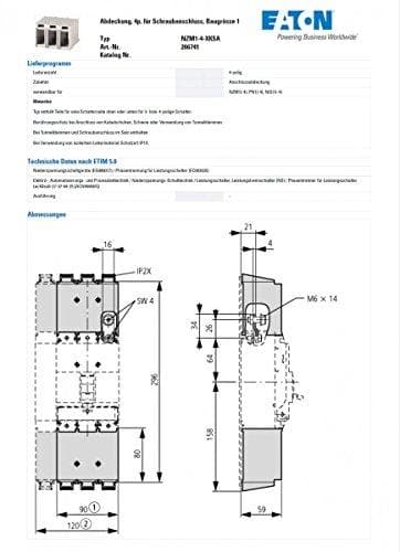 Eaton Electric GmbH dæksel til BG1 4p. NZM1-4-XKSA (266741)