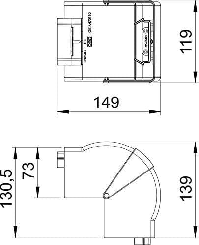 OBO Bettermann repræsentant udvendigt hjørne 70x110mm rws GK-AH70110RW (6274210)
