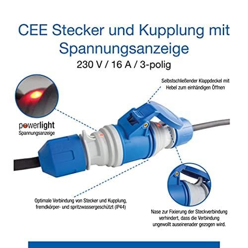 AS Schwabe powerlight CEE coupling 61487 CEE coupling 3-pin 230 V 1 piece (61487)