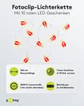 Miniatyrbillede 2 af 5: Goobay 10 LED fotoclips lyskæde "gave (60249)