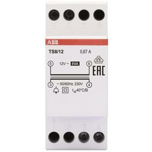 Klokketransformator 8VA, 12VAC TS8/12 (2CSM228685R0812)