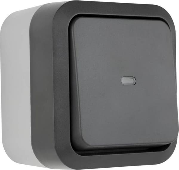 REV komplet knap AquaStorm lysegrå, sort 0004310400 (0004310400)