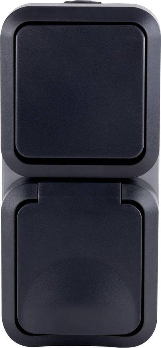 REV 0004860400 Sjækle/stopkontakt kombination Komplet AquaStorm Lichtgrijs, sort